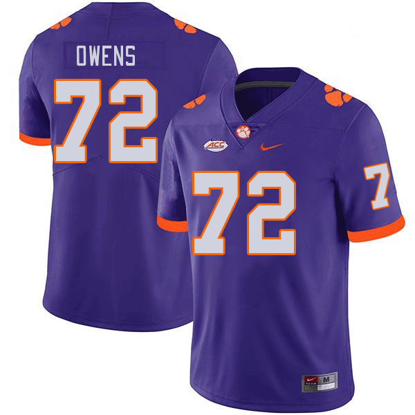 Men #72 Zack Owens Clemson Tigers College Football Jerseys Stitched-Purple - Click Image to Close